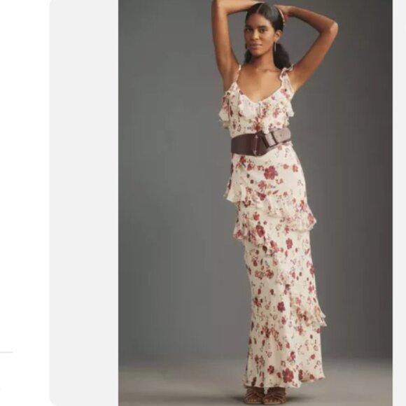 Brand New Let Me Be Sleeveless Ruffle Maxi Dress - Picture 4 of 9